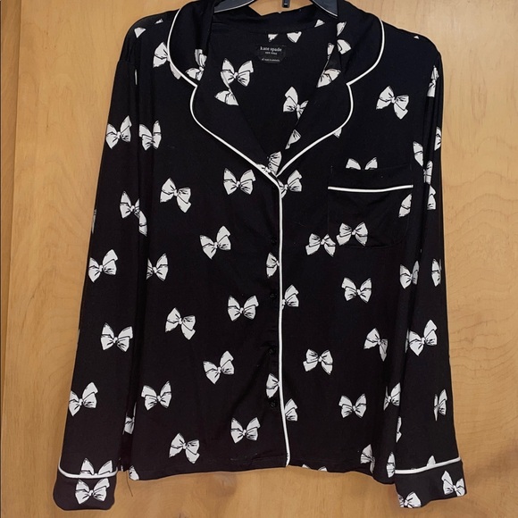 kate spade Other - Kate Spade Bow Pajama Top Black Top XL
